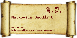 Matkovics Deodát névjegykártya